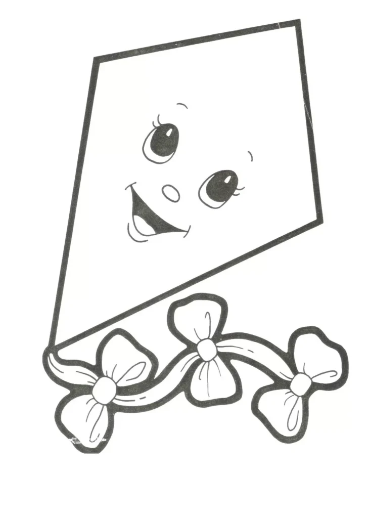 Desenhos de Pipas para pintar Fofinha Pipa com rosto sorridente para colorir
