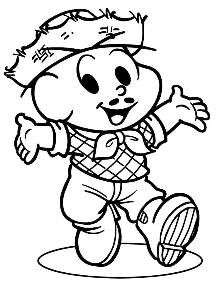 Desenhos do Cebolinha para pintar Fazendeiro Cebolinha como fazendeiro: desenho para colorir.