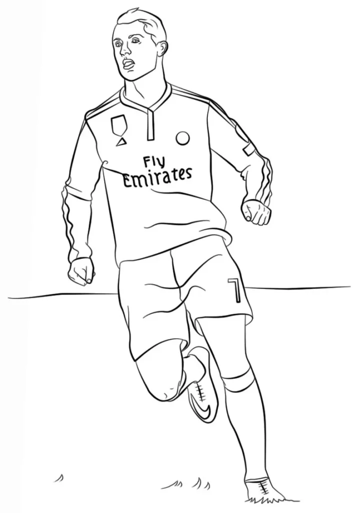 Desenhos do Cristiano Ronaldo para pintar Camisa 7 Cristiano Ronaldo para colorir: Desenho artístico do CR7 no Real Madrid.