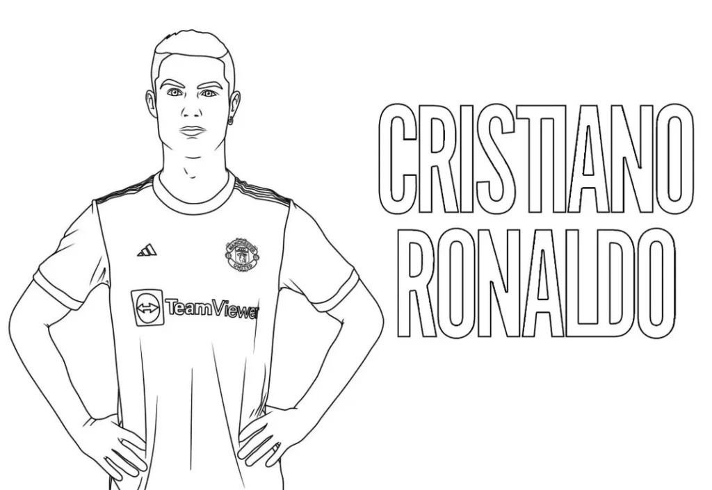 Desenhos do Cristiano Ronaldo para pintar Ótimo Jogador Cristiano Ronaldo para colorir: desenho do craque do Manchester United para fãs e atividades artísticas.