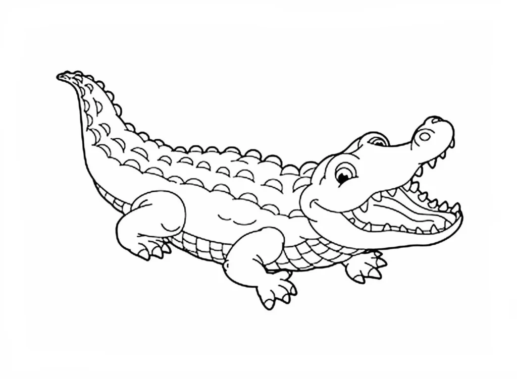 Desenhos de Jacarés para colorir Boca Grande Jacaré com boca grande para colorir: atividade divertida e criativa