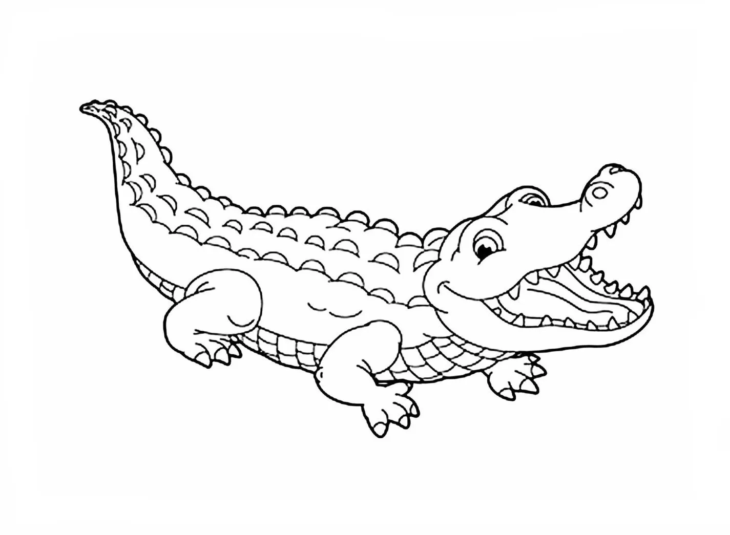 Desenhos de Jacarés para colorir Boca Grande Jacaré com boca grande para colorir: atividade divertida e criativa
