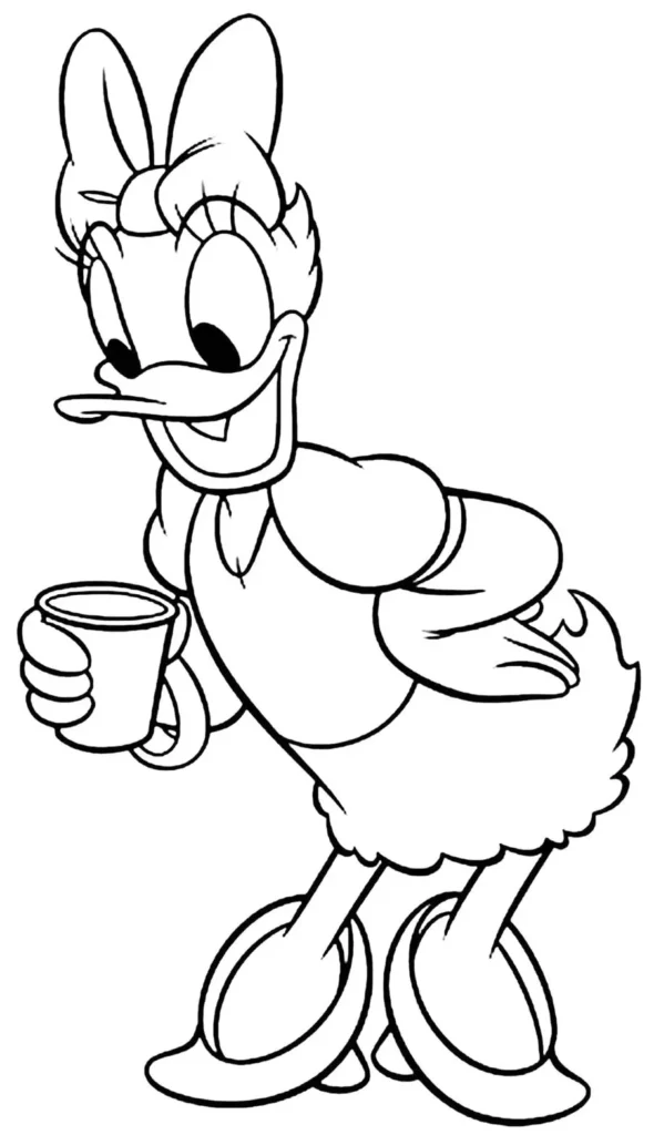 Margarida Disney bebendo água: desenho para colorir.