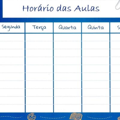 Horário de Aulas Escola para imprimir