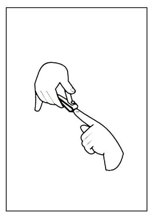 Desenho para colorir: Cortando as unhas, um importante hábito de higiene.