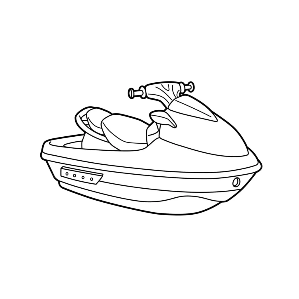 Desenhos de Transportes Aquáticos para colorir Jet Ski Jet Ski para colorir: Desenho de transporte aquático moderno.