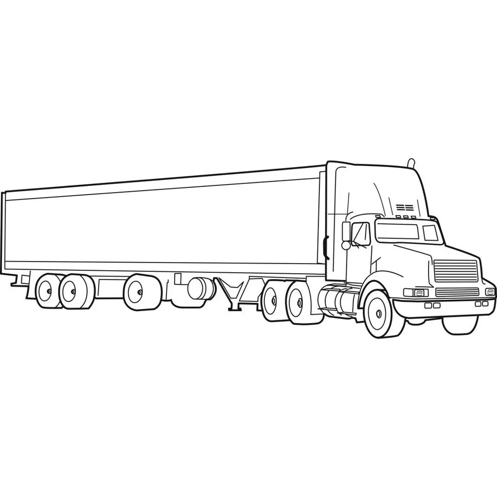 Desenhos de Transportes Terrestres para colorir Caminhão Caminhão para colorir: Desenho de transporte terrestre articulado.