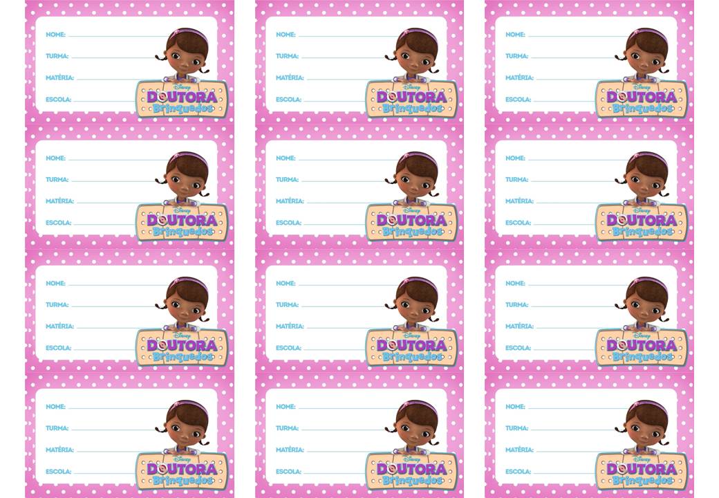 Etiqueta de Material Escolar para imprimir de Menina - Desenhos Imprimir
