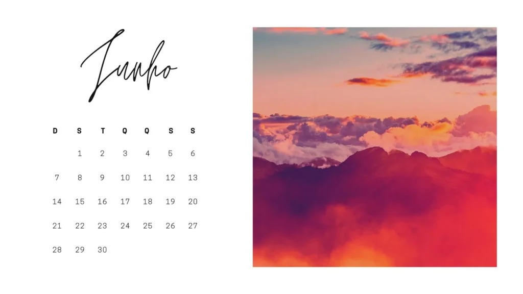 Calendário Junho 2023 para Imprimir com Feriados