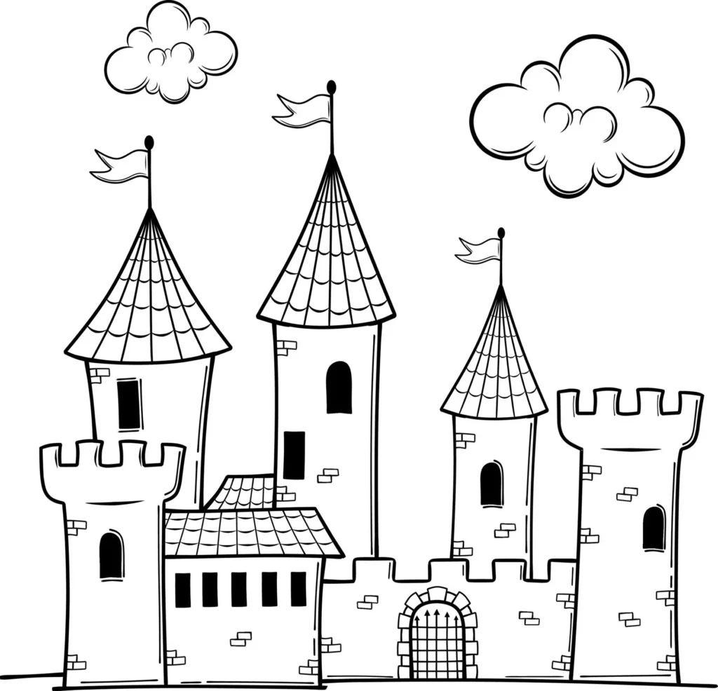 Desenhos de Castelos para colorir Torres Castelo com torres para colorir: atividade criativa e relaxante.