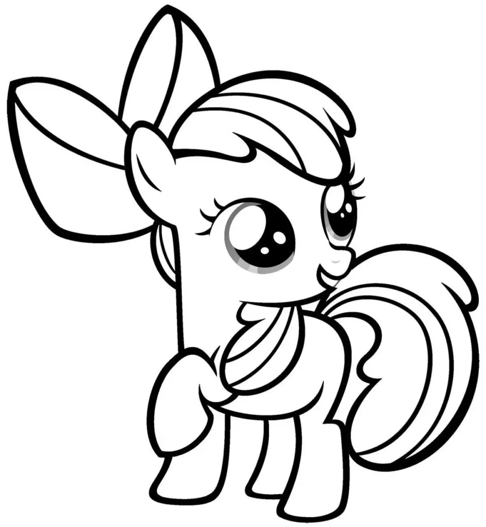 My Little Pony bebê com laço para colorir