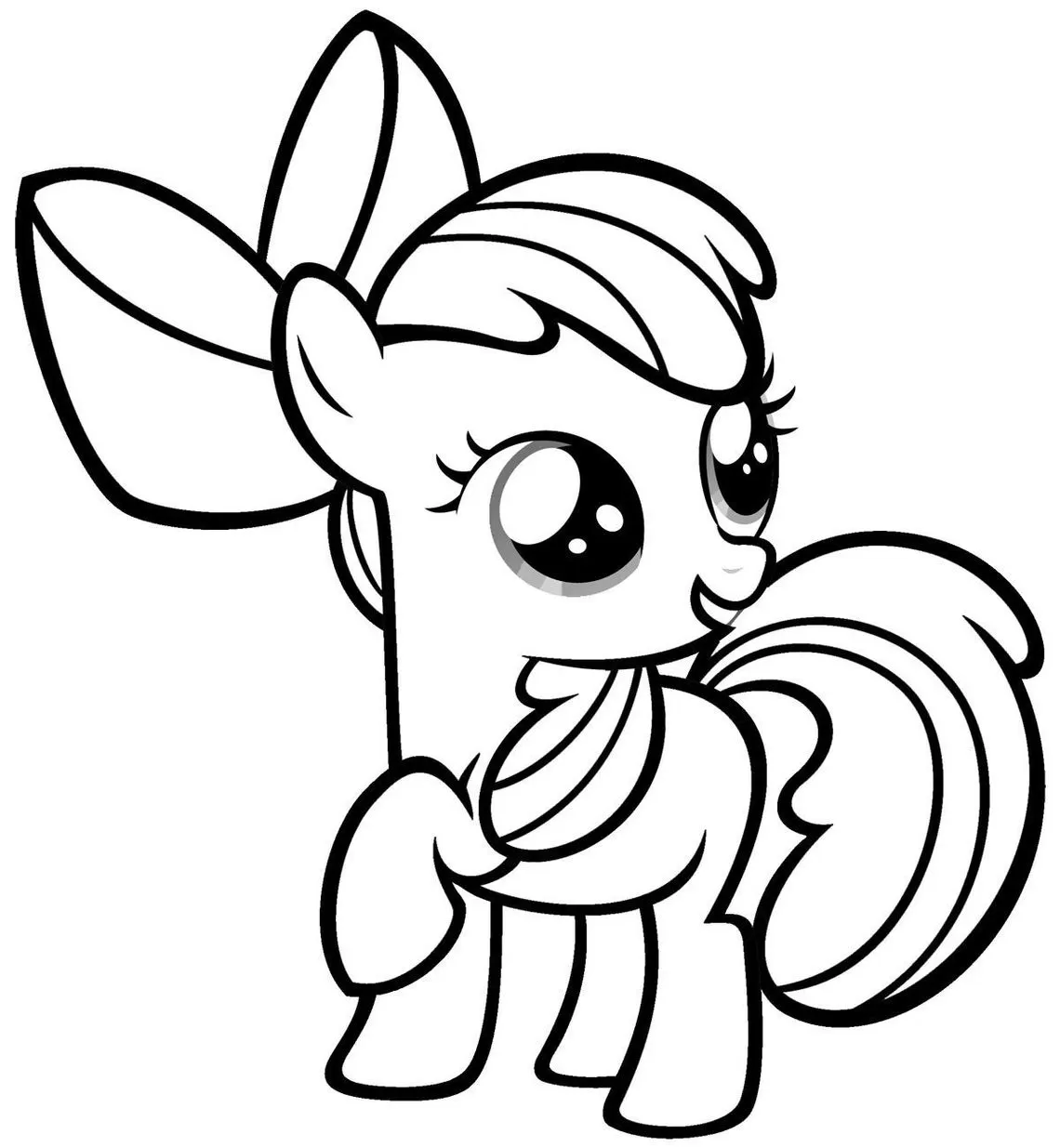 My Little Pony bebê com laço para colorir