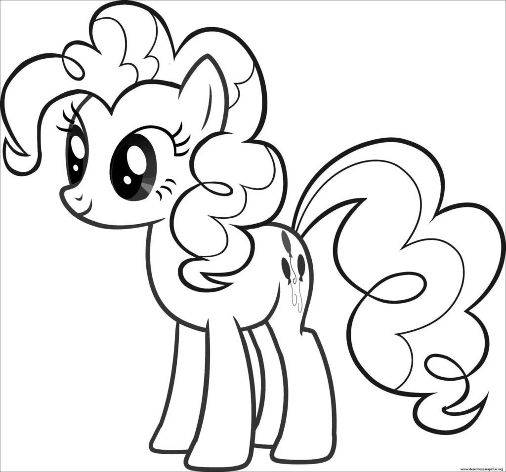 Pinkie Pie My Little Pony para colorir: Desenho divertido e amigável.
