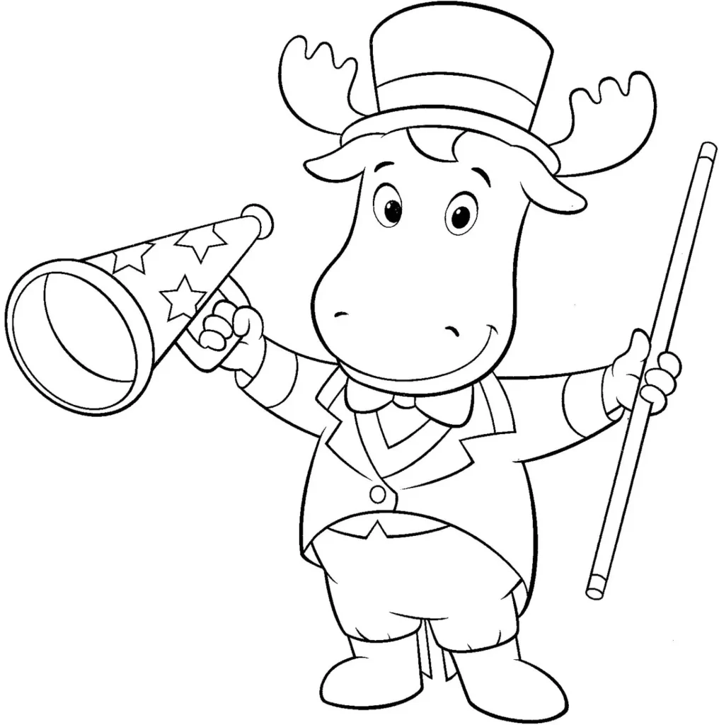 Tyrone dos Backyardigans vestido de mágico para colorir
