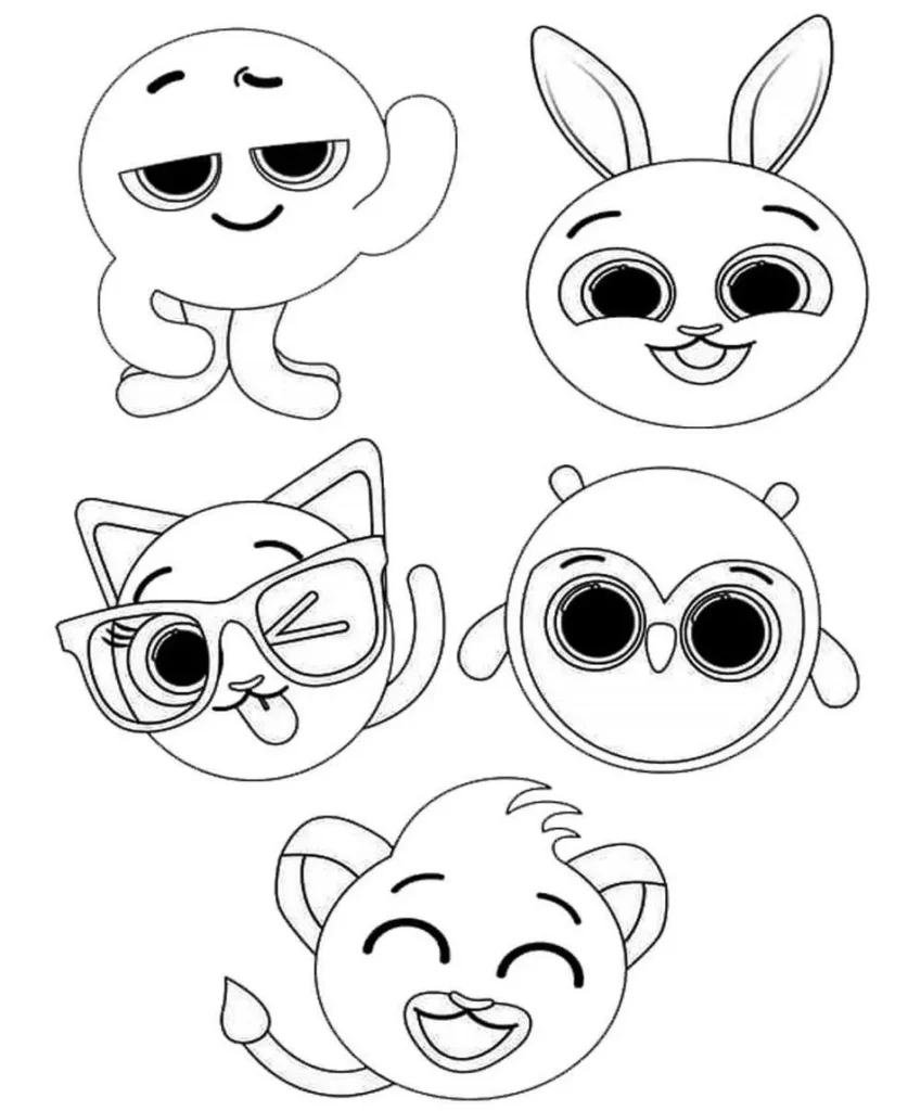Desenhos dos Bolofofos para colorir Carinhas Bolofofos: Carinhas divertidas para colorir e soltar a imaginação!