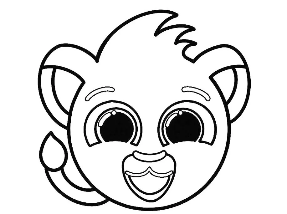 Desenhos dos Bolofofos para colorir Rick o Leãozinho Desenho do Bolofofo Rick para colorir: Leãozinho com sorriso divertido.