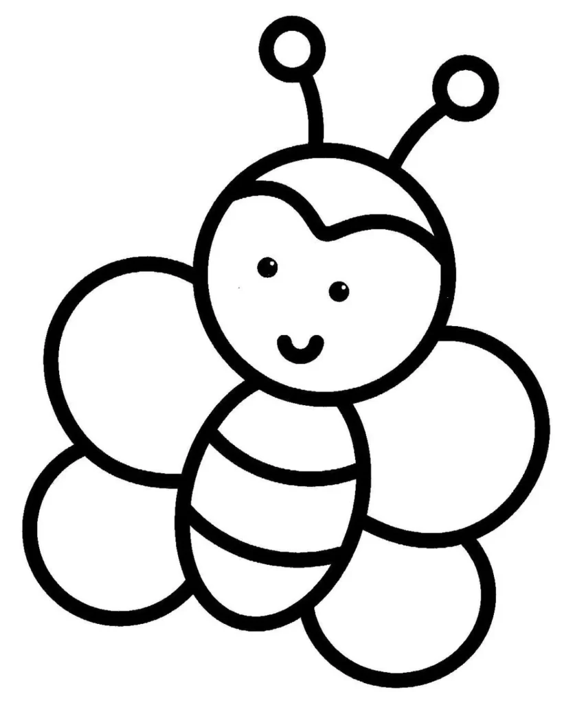 Desenhos fáceis para colorir Borboleta Borboleta simplificada para colorir, ideal para crianças