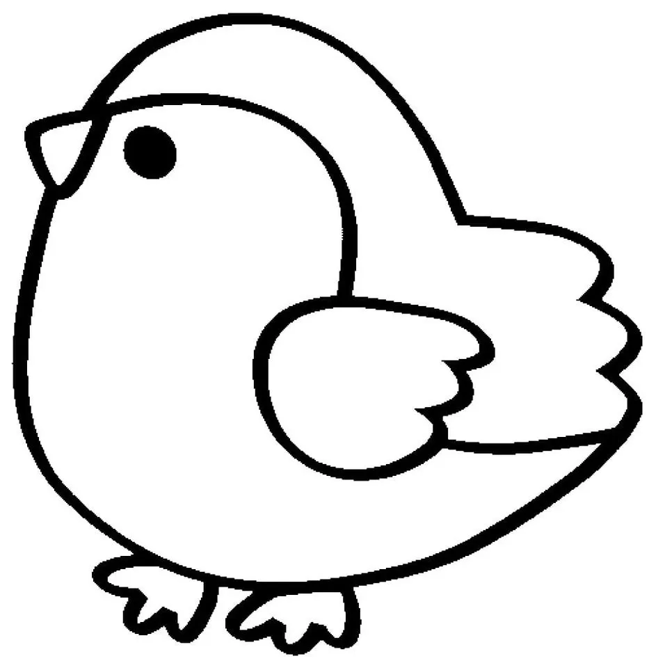 Desenhos fáceis para colorir Pintinho Pintinho fofo para colorir: desenho fácil para crianças
