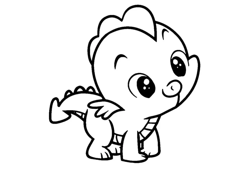 Dragãozinho para colorir: desenho fofo e cativante.