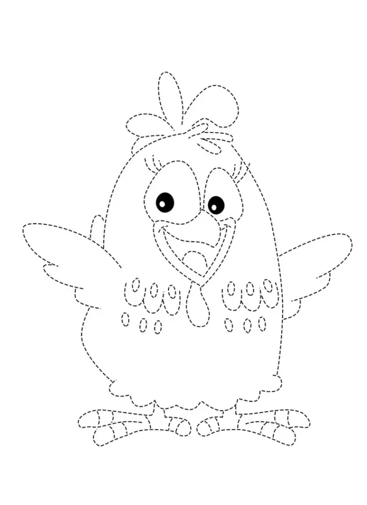 Desenho 'ligue os pontos' da Galinha Pintadinha para colorir