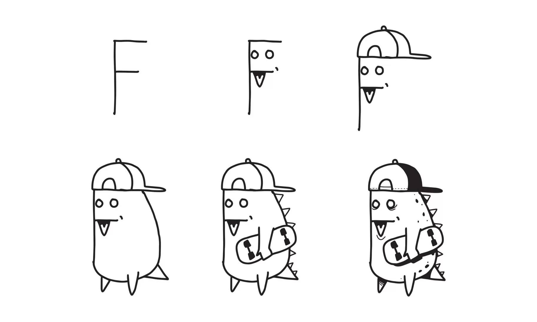 Dino fofo: Aprenda a desenhar um dinossauro simpático passo a passo.