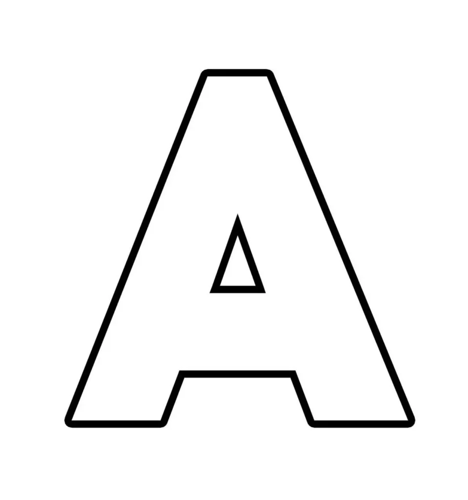 Molde da letra A para imprimir: Design claro e fácil de recortar.