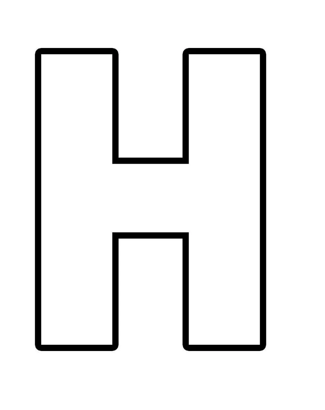 Moldes de letras para imprimir Letra H