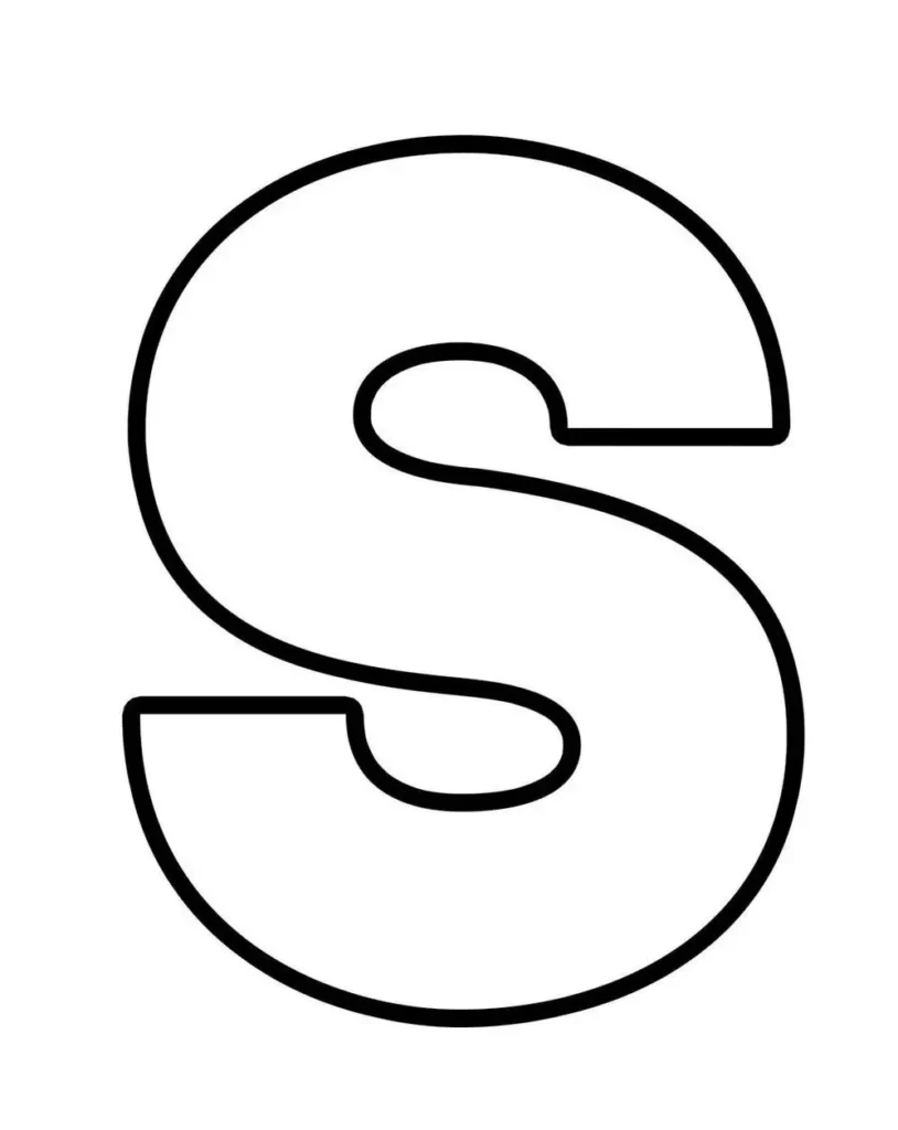 Molde da letra S para colorir e atividades criativas.