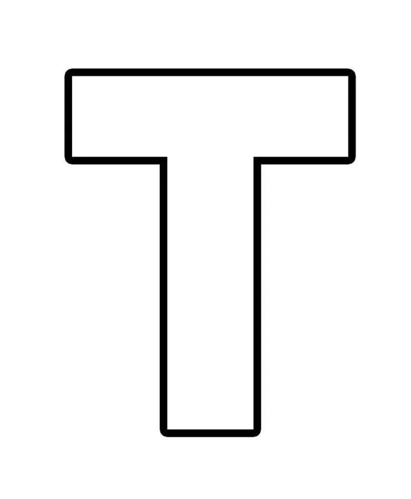 Molde da letra T para atividades criativas
