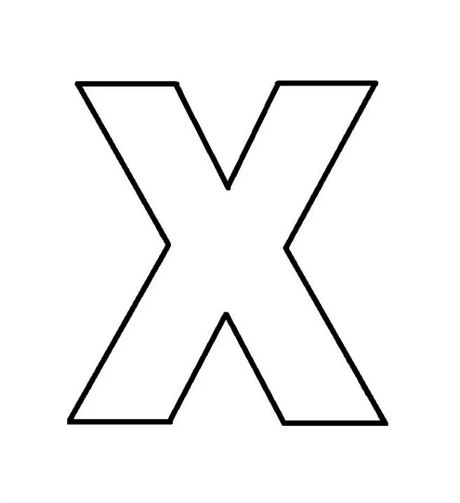 Molde da letra X para atividades de aprendizado e criação.