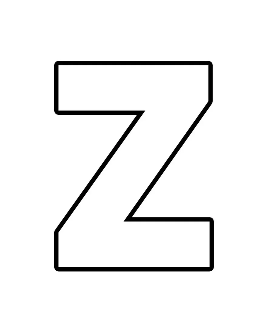 Molde da letra Z para atividades criativas e artesanato.