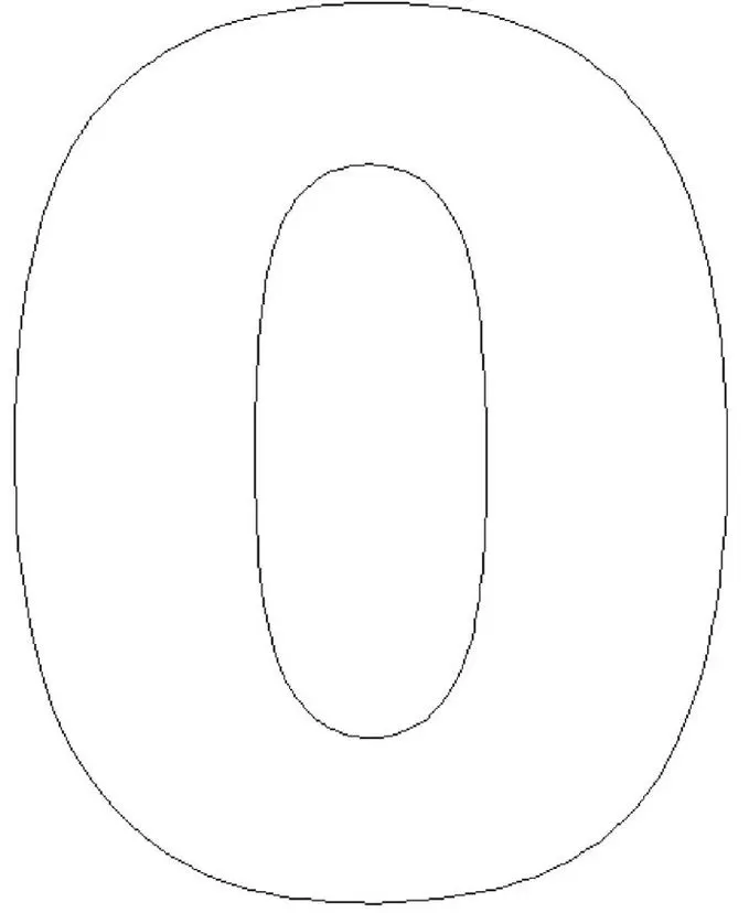 Moldes de números para imprimir Número 0 Molde do número zero (0) para atividades manuais