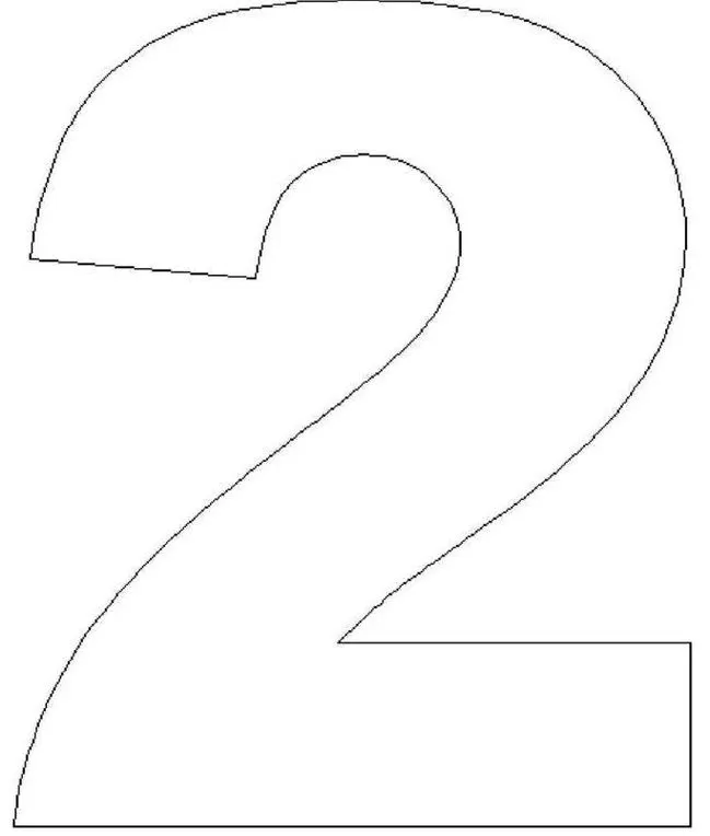 Moldes de números para imprimir Número 2