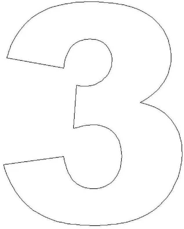 Moldes de números para imprimir Número 3 Molde do número 3 para recortar e usar em atividades