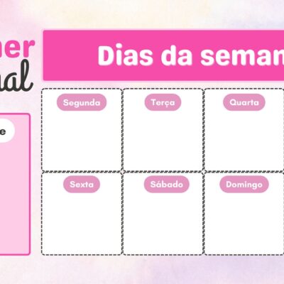 Planner Semanal Escola para imprimir