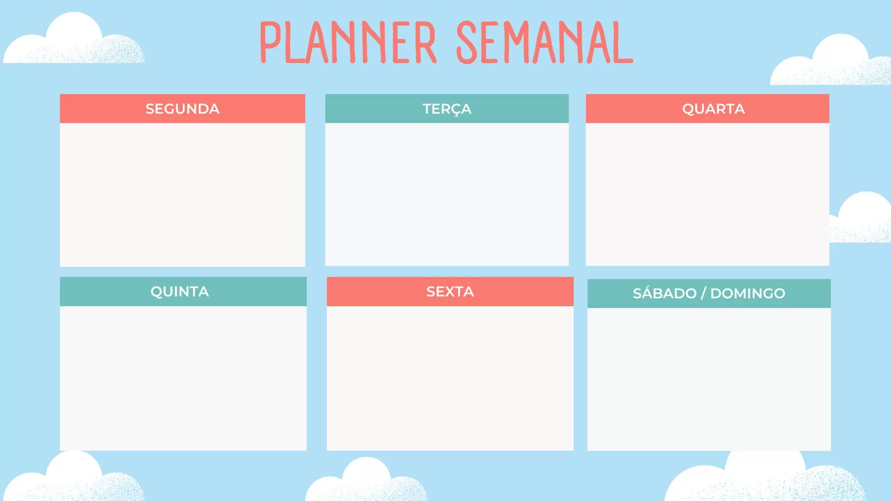 Planner Semanal para imprimir Semana Completa