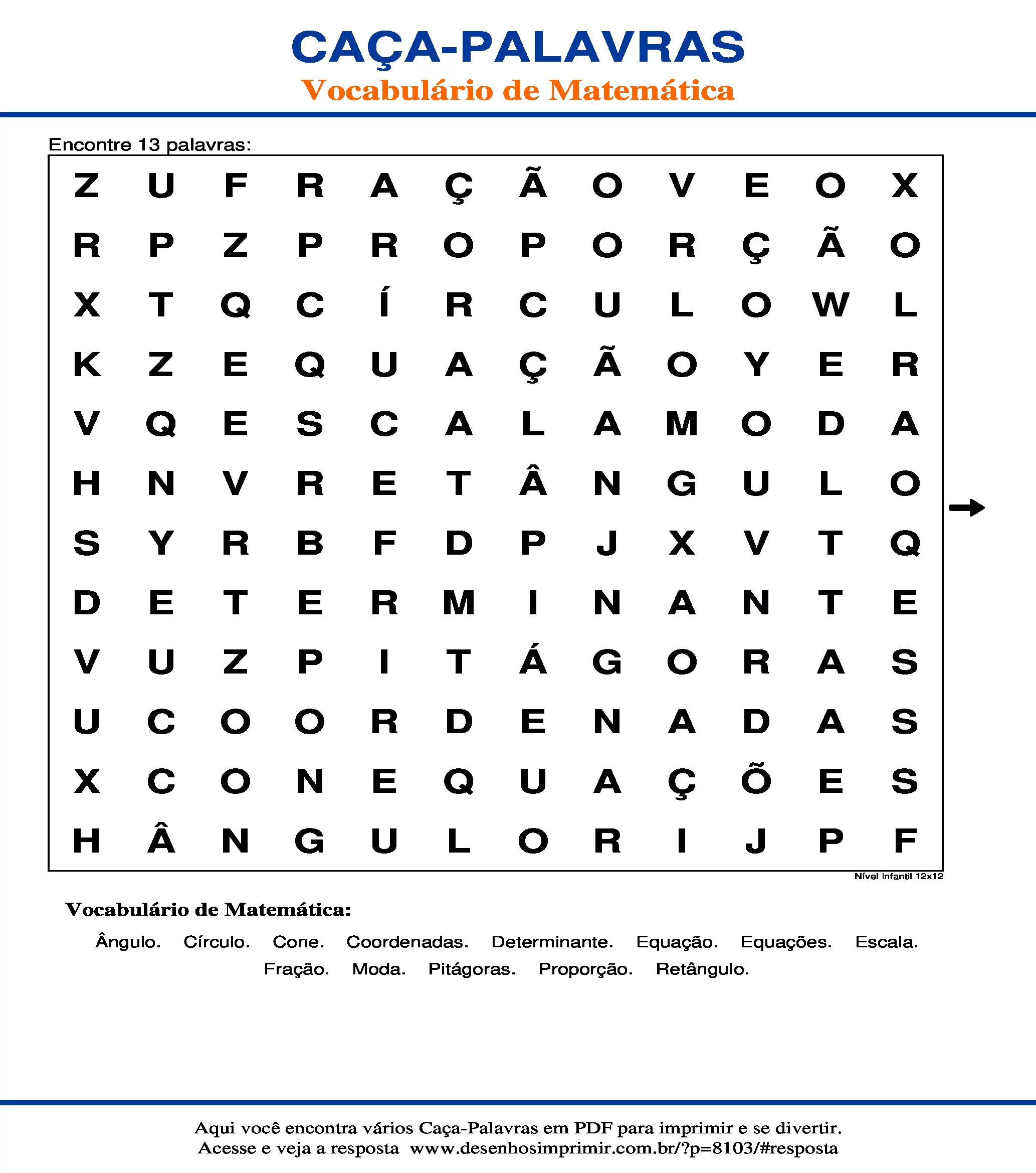 Vocabulário de Matemática