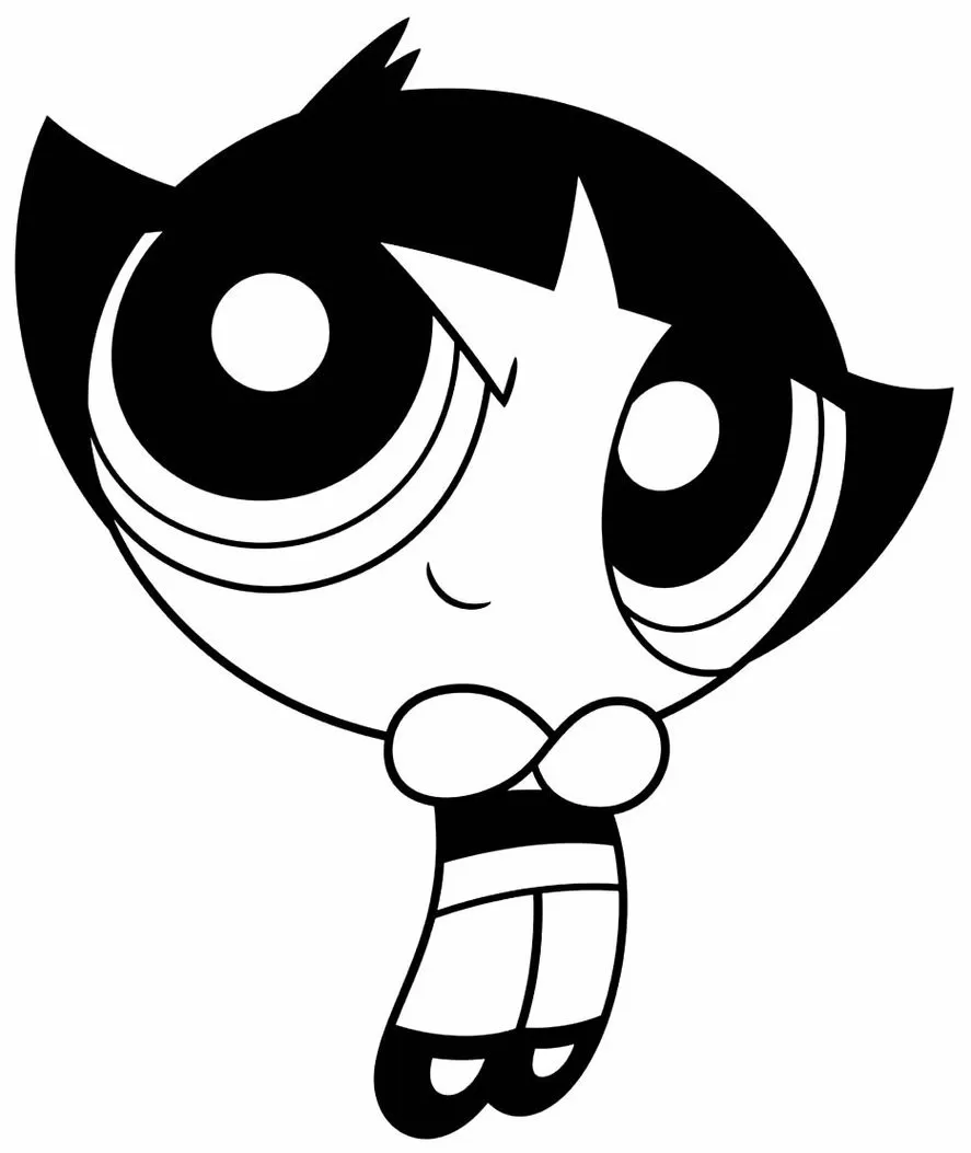 Desenhos da Docinho para colorir Bravinha Docinho das Meninas Superpoderosas para colorir: Desenho da heroína com expressão forte.