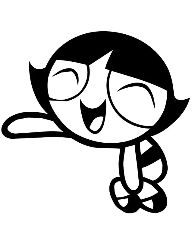 Docinho sorrindo: desenho para colorir das Meninas Superpoderosas