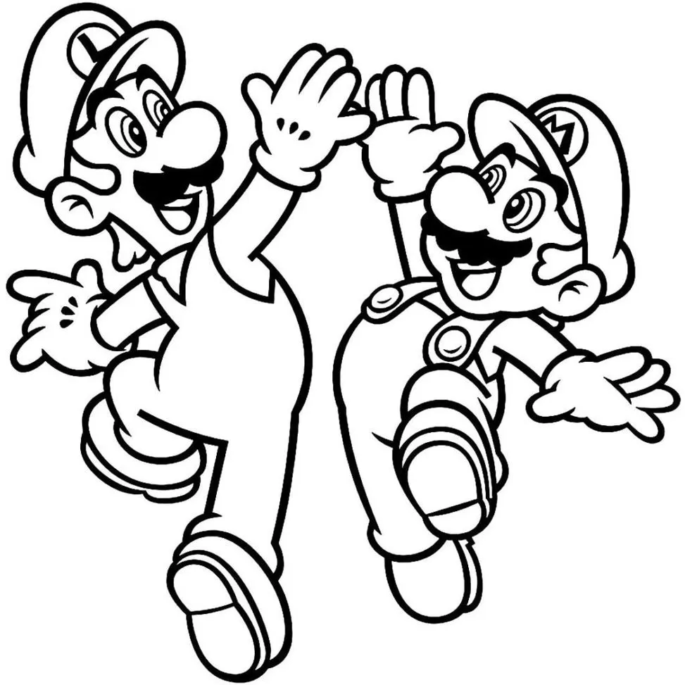 Mario e Luigi para pintar e imprimir