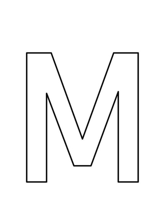 Letra M maiúscula para colorir
