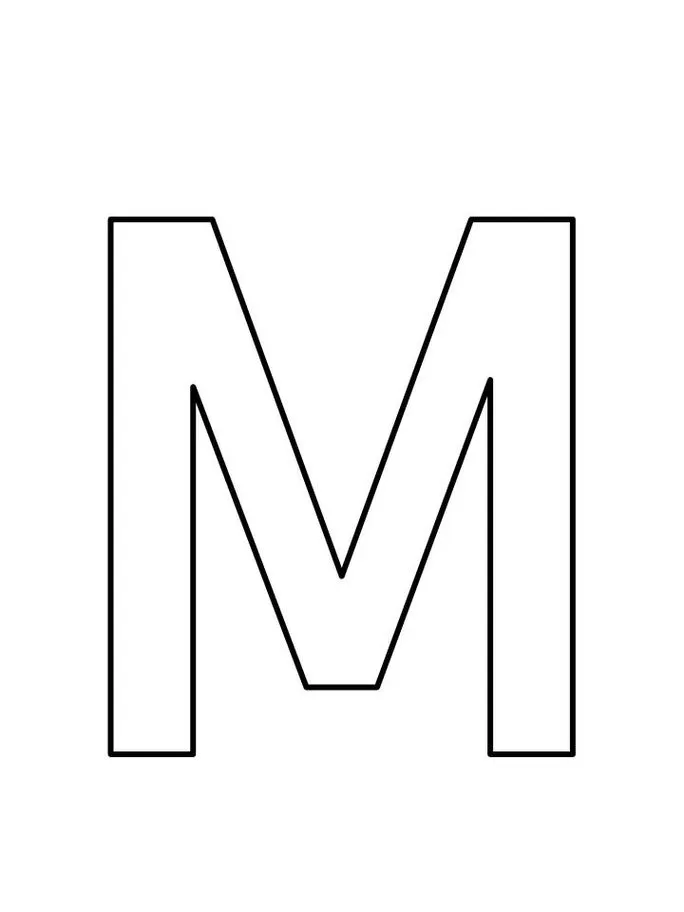 Letra M maiúscula para colorir