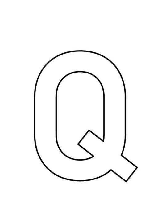 Letra Q maiúscula para colorir e imprimir