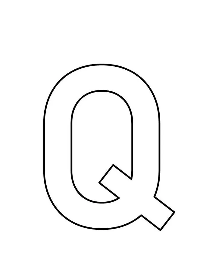 Letra Q maiúscula para colorir e imprimir