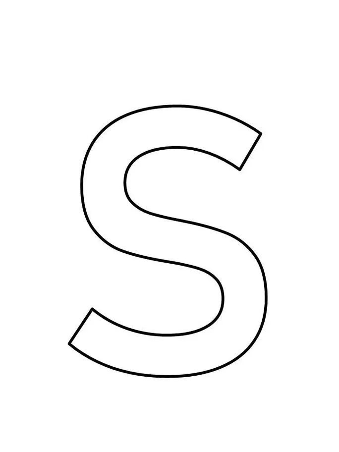 Letra S maiúscula para colorir ou recortar