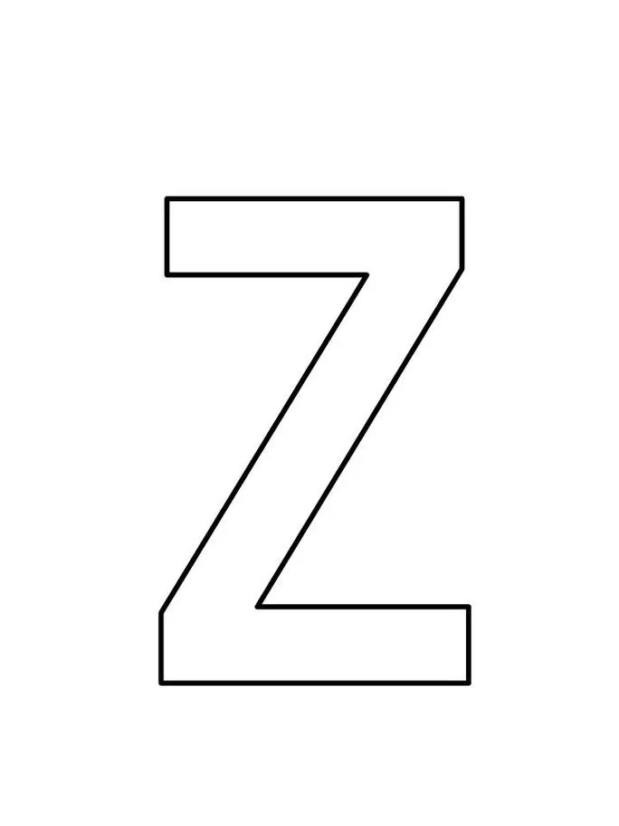Letra Z maiúscula para atividades de colorir e recorte.