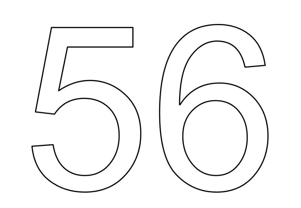 Desenho de Números para imprimir 5 e 6