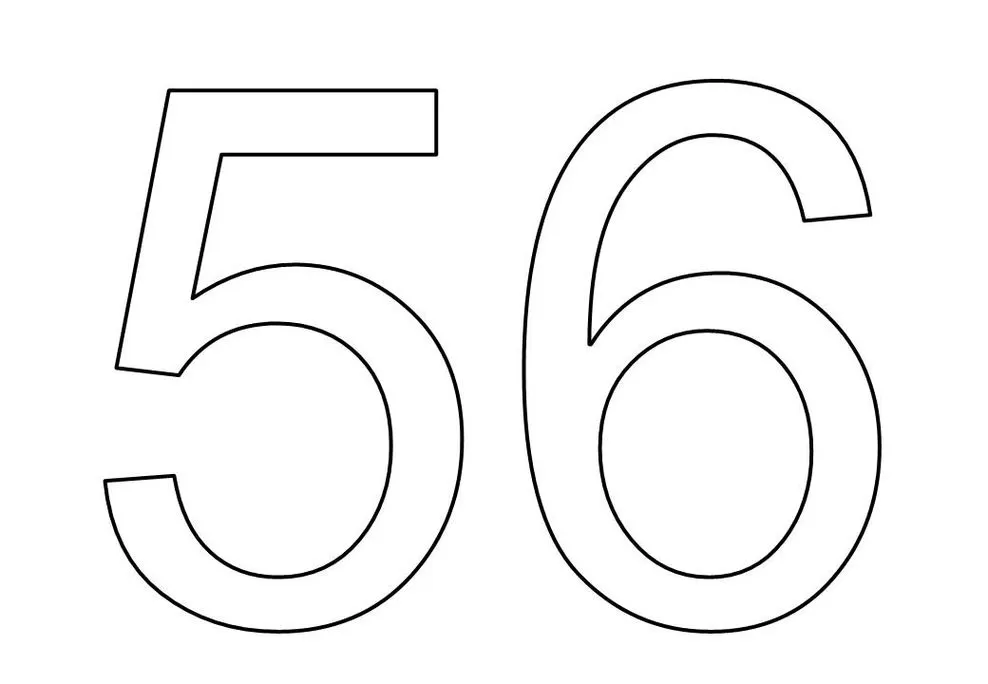 Desenho de Números para imprimir 5 e 6 Algarismos 5 e 6 artísticos para colorir ou imprimir