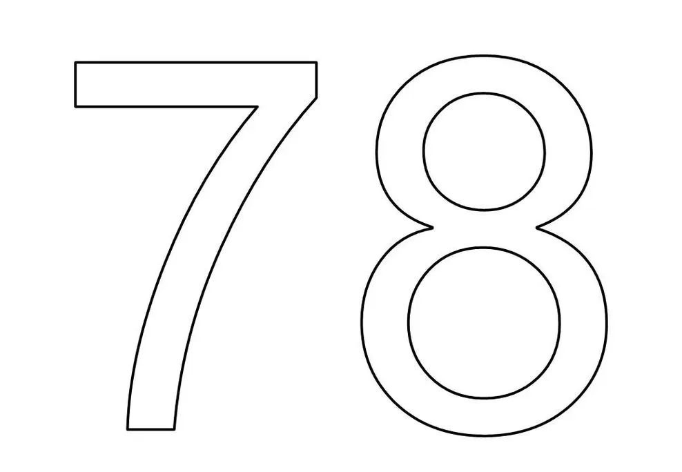 Desenho de Números para imprimir 7 e 8
