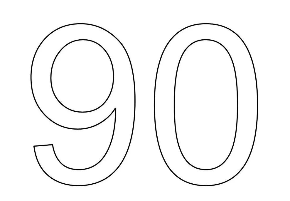 Desenho de Números para imprimir 9 e 0 Algarismos 9 e 0 para colorir e aprender